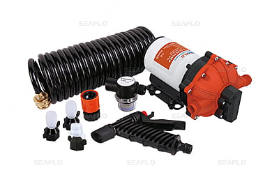 SEAFLO 51 Series Washdown Pump Kit With 7.5m Coiled Hose SEAFLO 51 Series Washdown Pump Kit With 7.5m Coiled Hose